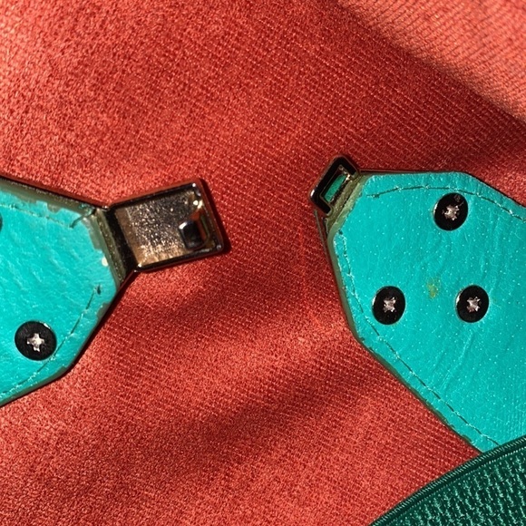 Vintage green elastic bow  belt - Picture 8 of 11